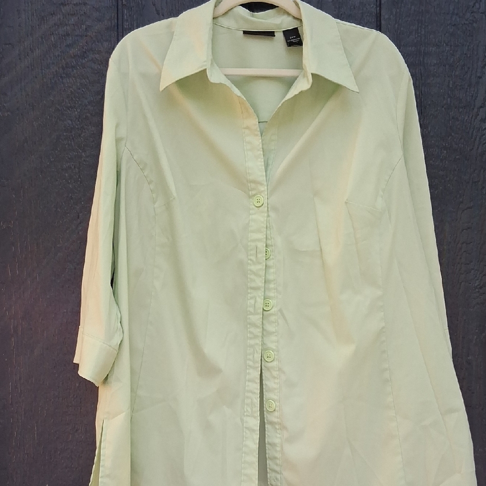 Apostrophe Mint Green Casual Button Down Shirt